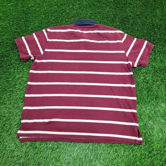 Ralph-Lauren Stripes Polo Shirt XL/2XL 24x28 Red White Crest - Picture 2 of 14